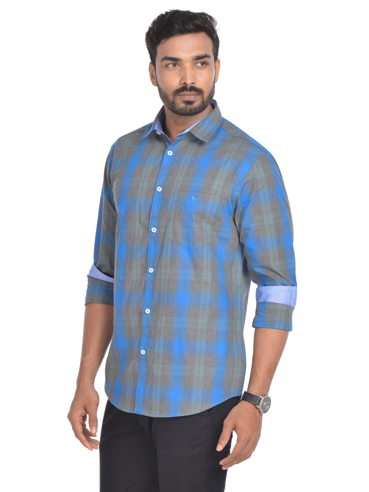 Blue Checks Cordillera Slim Fit Shirt – Cordillera Fashions